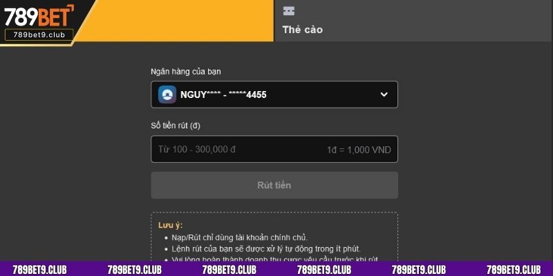 Quy trình rút tiền được tối ưu hóa cho người chơi